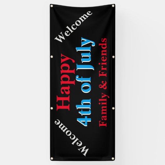 Vrolijk op 4 juli spandoek (Verticaal)