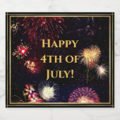 Vrolijk op 4 juli sparkling wijnetiket (Enkel label)