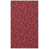 Vrolijk op 4 juli Stars en Stripes Text Patriotic Tafelkleed (Voorkant)