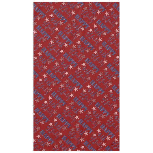 Vrolijk op 4 juli Stars en Stripes Text Patriotic Tafelkleed (Voorkant)