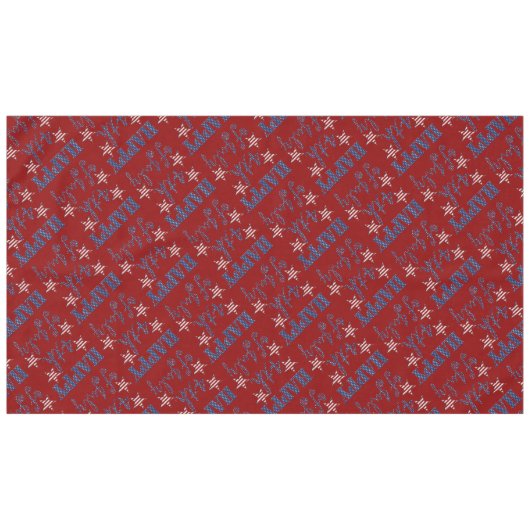 Vrolijk op 4 juli Stars en Stripes Text Patriotic Tafelkleed (Voorkant (Horizontaal))