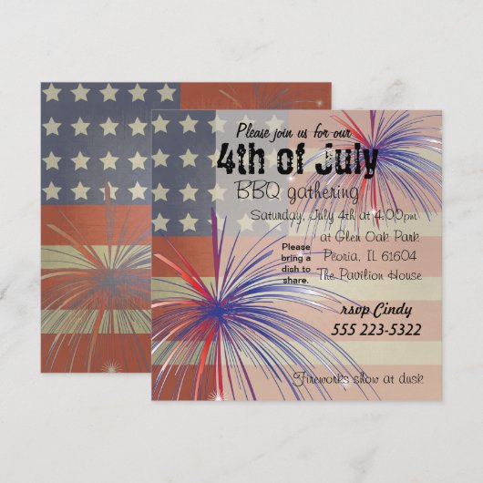 Vrolijk op 4 juli | stijl kaart (Voorkant / Achterkant)