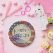 Vrolijk op 4 juli |  stijl papieren bordje (Feest)