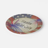 Vrolijk op 4 juli |  stijl papieren bordje (Gekanteld)