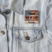Vrolijk op 4 juli | stijl vierkante button 5,1 cm (In situ)