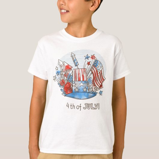 Vrolijk op 4 juli t-shirt (Voorkant)