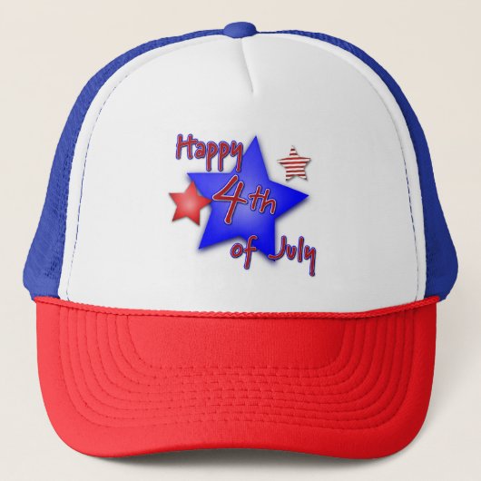 Vrolijk op 4 juli trucker pet (Voorkant)