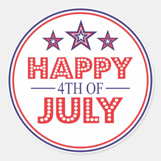 Vrolijk op 4 juli voor tovenaars ronde sticker (Voorkant)