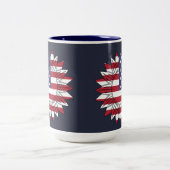 Vrolijk op 4 juli Zonnebloem Vlag Tweekleurige Koffiemok (Center)