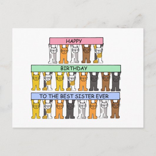 Vrolijk op de beste zuster ooit briefkaart (Voorkant)