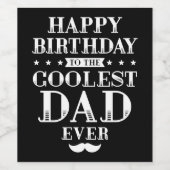 Vrolijk op de dag van de koudste vader ooit wijn etiket (Enkel label)