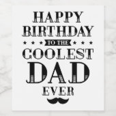 Vrolijk op de dag van de koudste vader ooit wijn etiket (Enkel label)