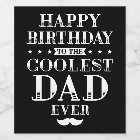 Vrolijk op de dag van de koudste vader ooit wijn etiket (Enkel label)