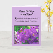 Vrolijk op mijn zuster. kaart (Gele Bloem)