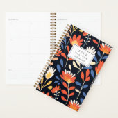 Vrolijk Oranje Bloemmotief Persoonlijk 2025 Planner (Display)