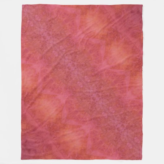 Vrolijk Oranje & Roze Fleece Deken (Voorkant)