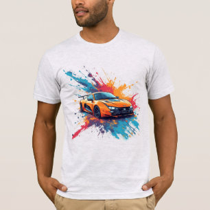 Vrolijk Oranje Sportauto Straat Esthetiek Desi T-shirt