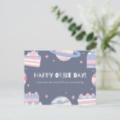 Vrolijk Orbit Day. Briefkaart (Staand voorkant)
