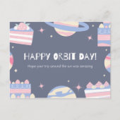 Vrolijk Orbit Day. Briefkaart (Voorkant)