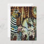 Vrolijk paard en Zebra Verbazen jezelf Inspirerend Feestdagenkaart (Voorkant / Achterkant)