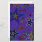 Vrolijk Paars kerstfeest, sterren Heaven Star Briefpapier (Voorkant / Achterkant)
