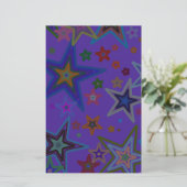 Vrolijk Paars kerstfeest, sterren Heaven Star Briefpapier (Staand voorkant)