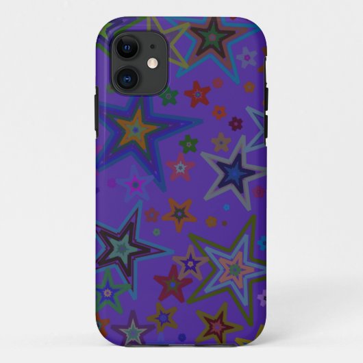 Vrolijk Paars kerstfeest, sterren Heaven Star Case-Mate iPhone Case (Achterkant)