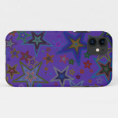 Vrolijk Paars kerstfeest, sterren Heaven Star Case-Mate iPhone Case (Achterkant (horizontaal))