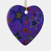 Vrolijk Paars kerstfeest, sterren Heaven Star Keramisch Ornament (Rechts)