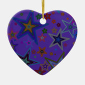 Vrolijk Paars kerstfeest, sterren Heaven Star Keramisch Ornament (Voorkant)