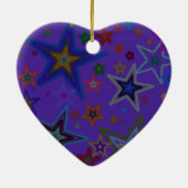 Vrolijk Paars kerstfeest, sterren Heaven Star Keramisch Ornament (Achterkant)