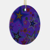 Vrolijk Paars kerstfeest, sterren Heaven Star Keramisch Ornament (Rechts)