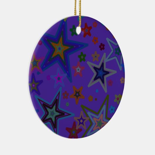Vrolijk Paars kerstfeest, sterren Heaven Star Keramisch Ornament (Rechts)