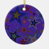 Vrolijk Paars kerstfeest, sterren Heaven Star Keramisch Ornament (Voorkant)