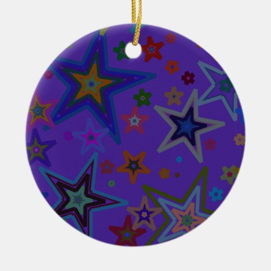 Vrolijk Paars kerstfeest, sterren Heaven Star Keramisch Ornament (Voorkant)