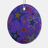 Vrolijk Paars kerstfeest, sterren Heaven Star Keramisch Ornament (Links)
