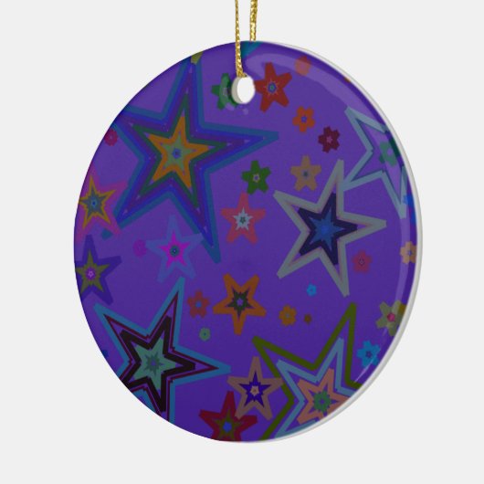 Vrolijk Paars kerstfeest, sterren Heaven Star Keramisch Ornament (Links)