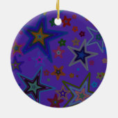 Vrolijk Paars kerstfeest, sterren Heaven Star Keramisch Ornament (Achterkant)