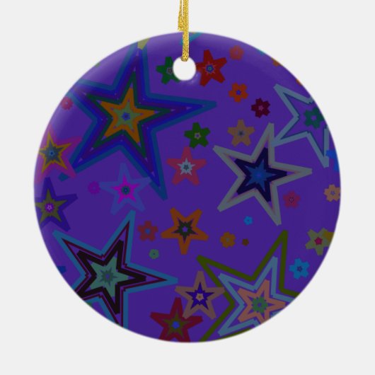 Vrolijk Paars kerstfeest, sterren Heaven Star Keramisch Ornament (Achterkant)