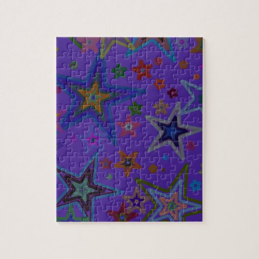 Vrolijk Paars kerstfeest, sterren Heaven Star Legpuzzel (Verticaal)