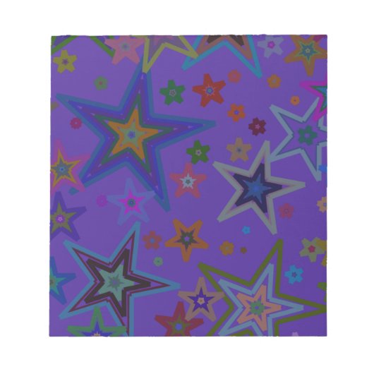 Vrolijk Paars kerstfeest, sterren Heaven Star Notitieblok (Voorkant)