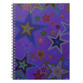 Vrolijk Paars kerstfeest, sterren Heaven Star Notitieboek (Voorkant)