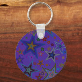 Vrolijk Paars kerstfeest, sterren Heaven Star Sleutelhanger (Voorkant)