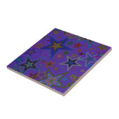 Vrolijk Paars kerstfeest, sterren Heaven Star Tegeltje (Zijkant)