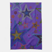 Vrolijk Paars kerstfeest, sterren Heaven Star Theedoek (Verticaal)