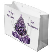 Vrolijk Paarse kerst Groot Cadeauzakje (Achterkant Gekanteld)