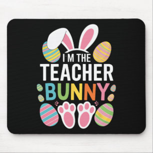 Vrolijk Paasdag ben ik de leraar Bunny Ears Muismat