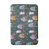 Vrolijk paasdag - Funny Bunny Wishes Pattern Badmat (Voorkant Verticaal)
