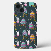 Vrolijk paasdag - Funny Bunny Wishes Pattern Case-Mate iPhone Case (Achterkant)