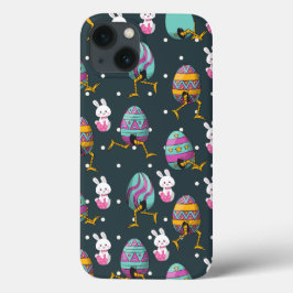 Vrolijk paasdag - Funny Bunny Wishes Pattern Case-Mate iPhone Case